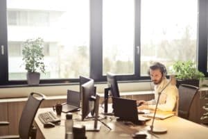 staff member at a desk employee engagement